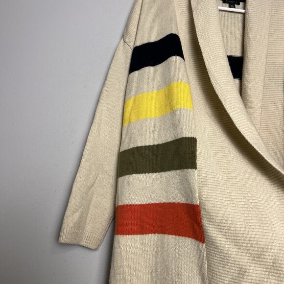 Talbots Womens Lambswool Blend Open Front Cardigan Colorblock Petite Sz L - Picture 4 of 12